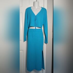 7 For All Mankind Blue Skirt Set. Size Large. New w/ tags.